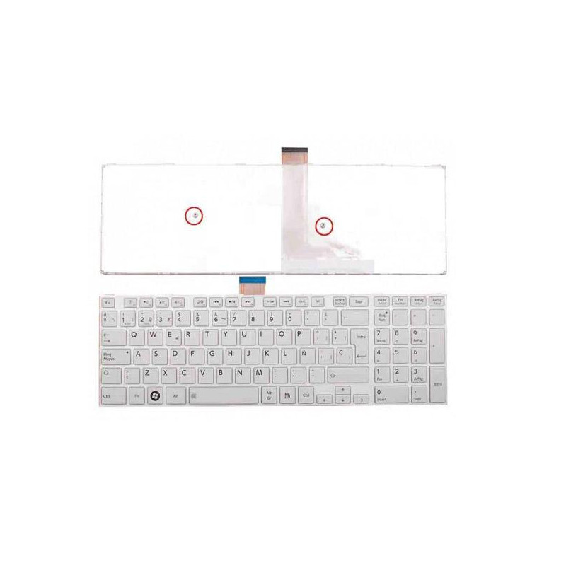 Teclado compatible para portátil TOSHIBA Satellite S50-a / S50 / S55 / U50 / S70 / L70 / C70 / L50 / Blanco