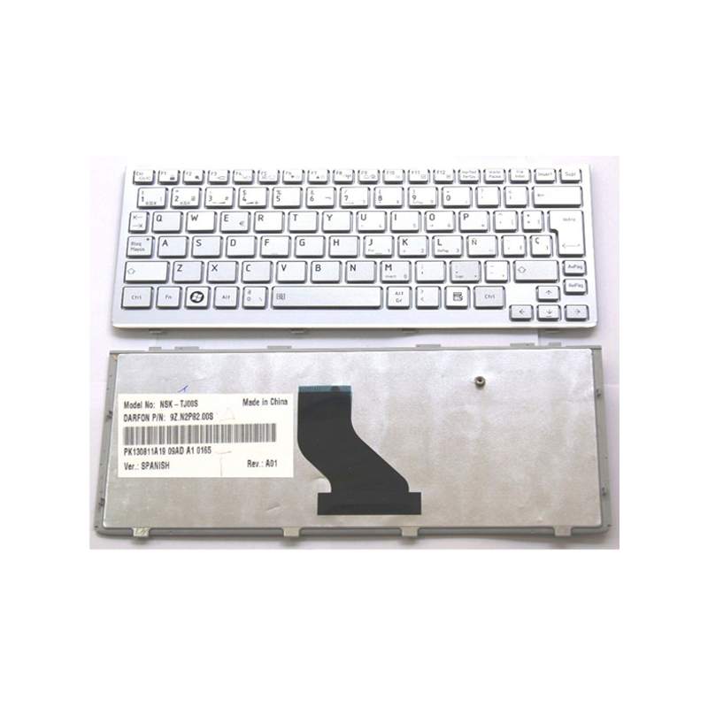 Teclado compatible para portátil TOSHIBA Mini nb200 / nb255 / nb300 / nb305 plata