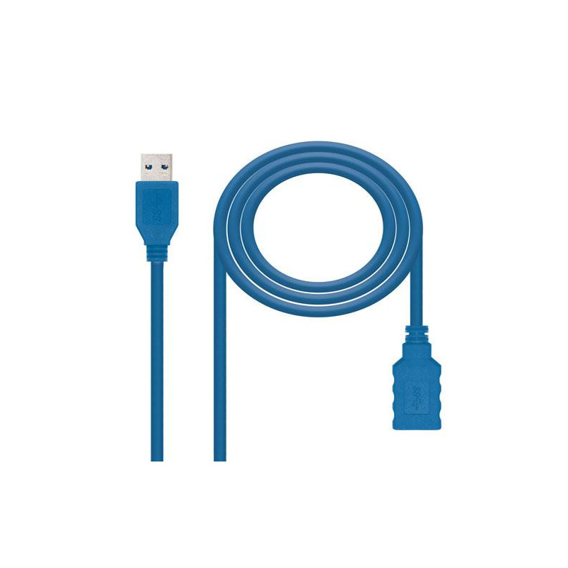 Cable prolongador USB 3.0 M/H  2m  Nanocable 10.01.0902-bl Azul