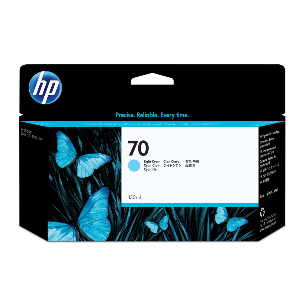 Tinta original hp n70 cian claro c9390a 130ml