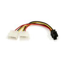 Cable molex gráfica 2x5.25 a 6 pin pci-e / 0.20m / cc-psu-6