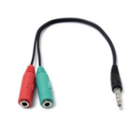 Adaptador Jack 3.5mm  auricular + Microfono m/h-h / ps4 / smartphones / cca-417 Negro
