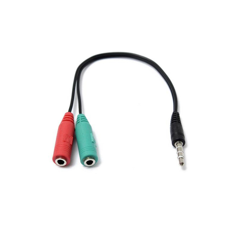 Adaptador Jack 3.5mm  auricular + Microfono m/h-h / ps4 / smartphones / cca-417 Negro