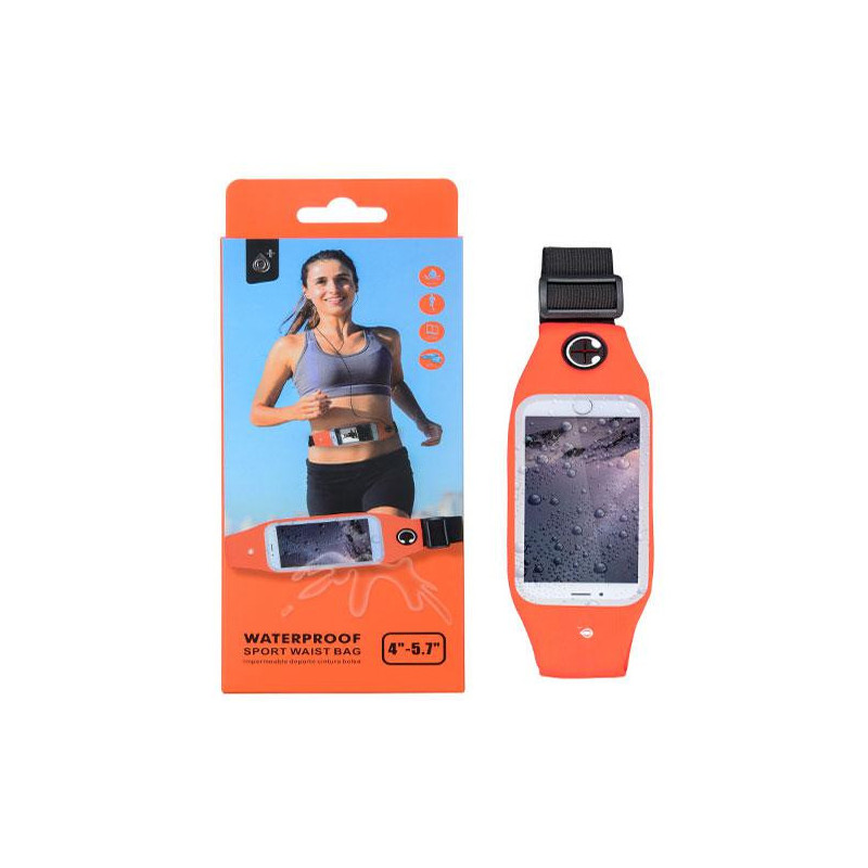 Cinturon smartphone impermeable running naranja / J7043