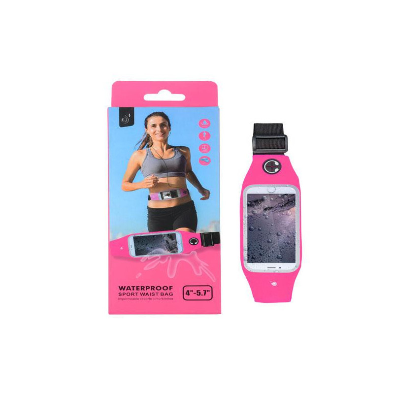 Cinturon smartphone impermeable running rosa / J7043