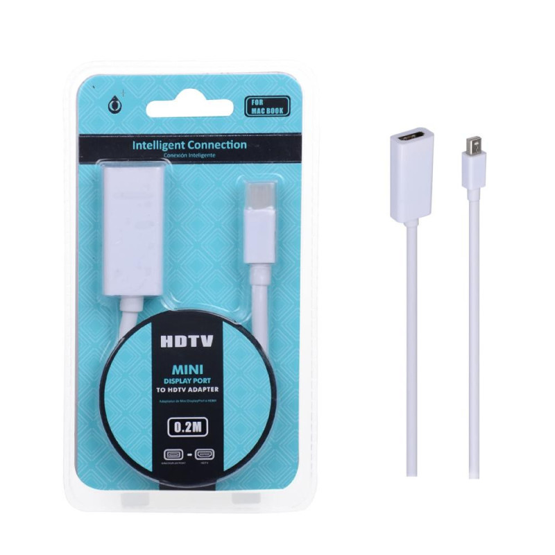 Cable adaptador Mini DisplayPort a HDMI blanco MTK au204