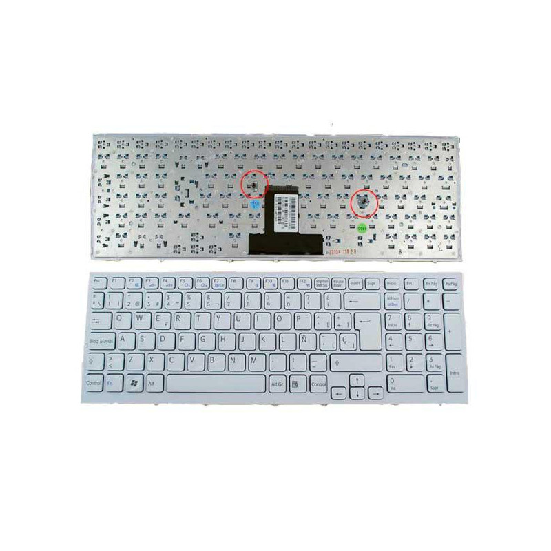 Teclado compatible para portátil SONY vpc-eb series blanco con marco