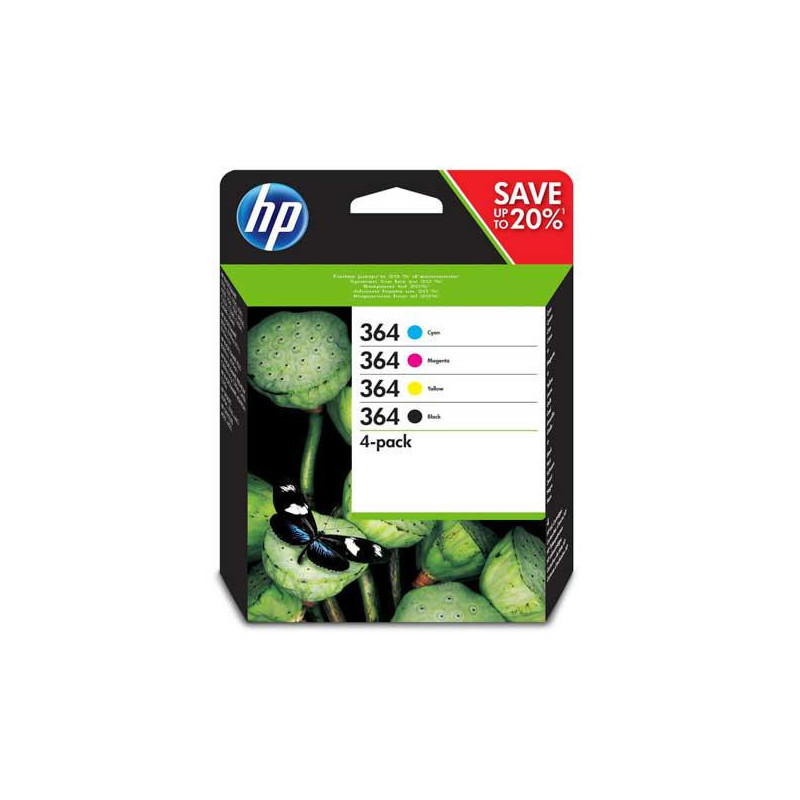 Tinta Original Hp pack n364  negro / cian / magenta /amarillo - n9j73ae