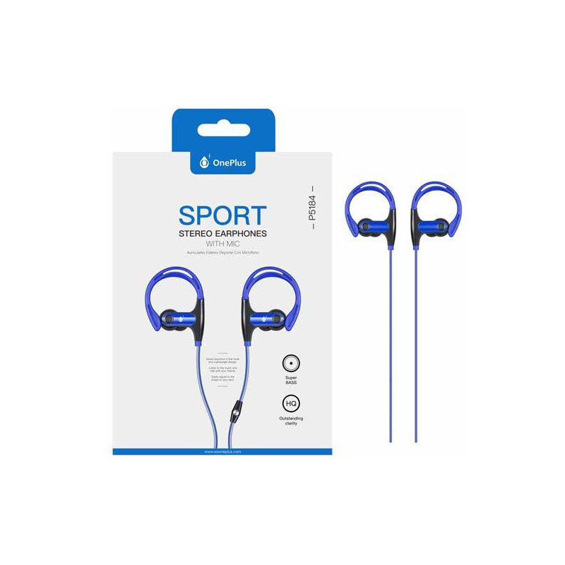 Auriculares + Micro intrauditivos sport P5184 Sunglasses Azul One+