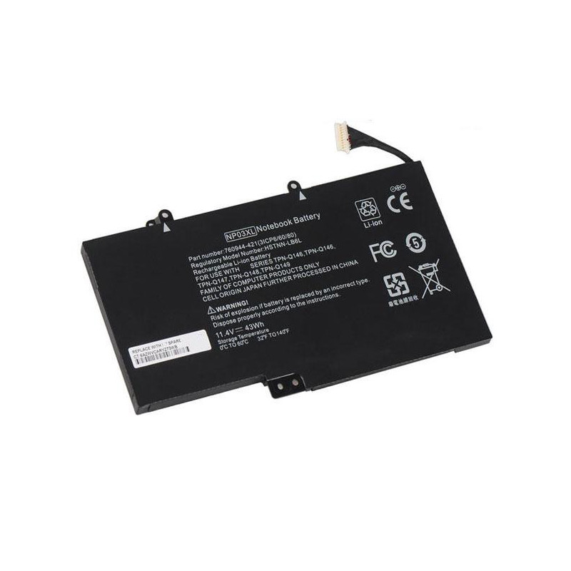 Batería compatible para portátil HP NP03XL 11.4 3800mAh