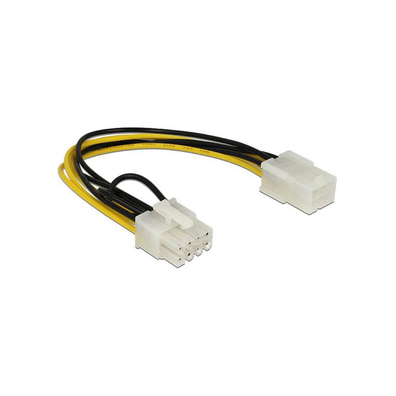 Adaptador alimentacion gráfica 6 Pines Pci-e a 8 Pines Pci-e / 20cm / Delock 83775