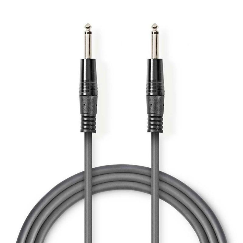 Cable de Audio Descompensado Jack 6,35mm a Jack 6.35mm M/M / 1.5 m / Cable gris / COTH23000GY15