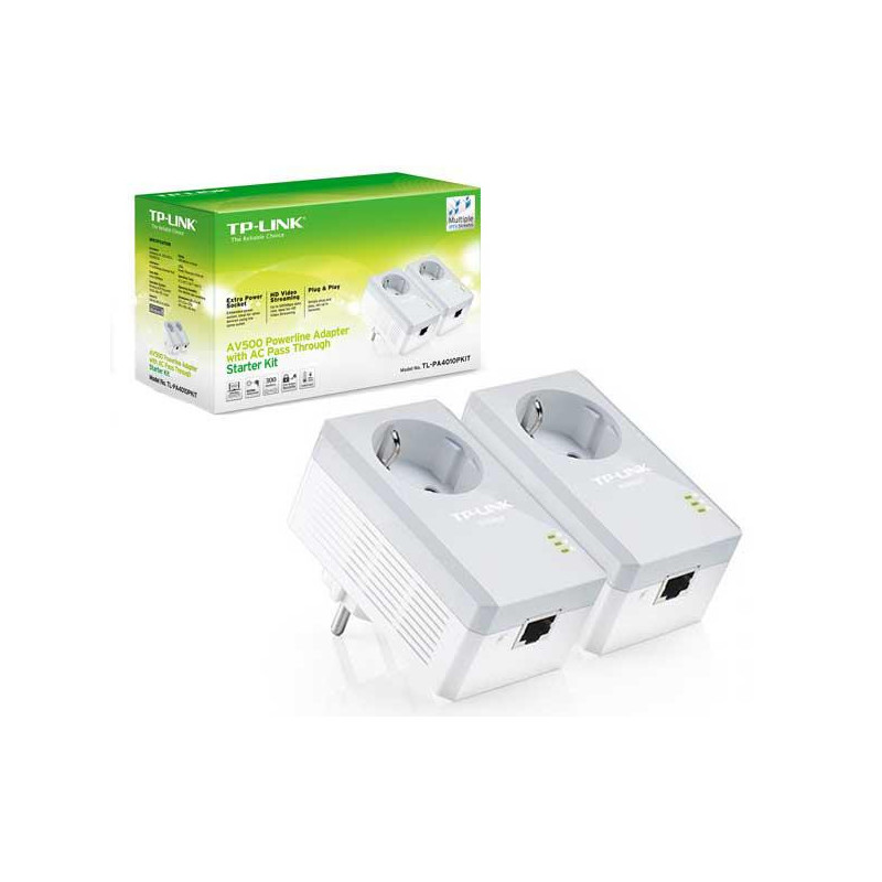PLC TL-PA4010P Kit Av600 Pack 2 Uds Con enchufe TP-Link