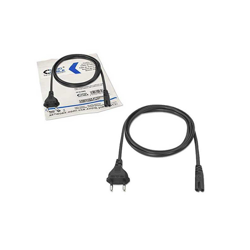 Cable alimentacion Philips forma ocho / IEC C7 / 1.5m / Nanocable / 10.22.0402