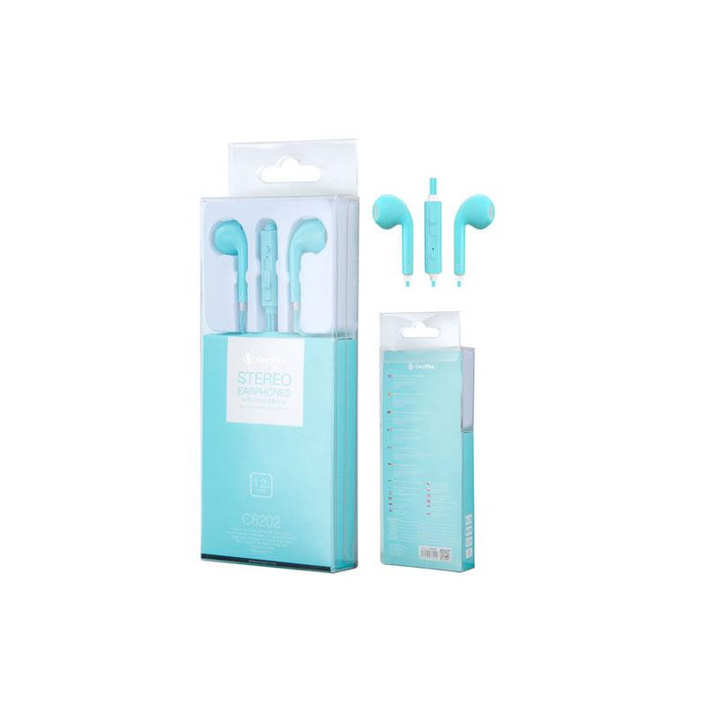 Auriculares con Microfono Intrauricular C6202 Air Azul / Sin silicona / Jack 3.5mm / One+