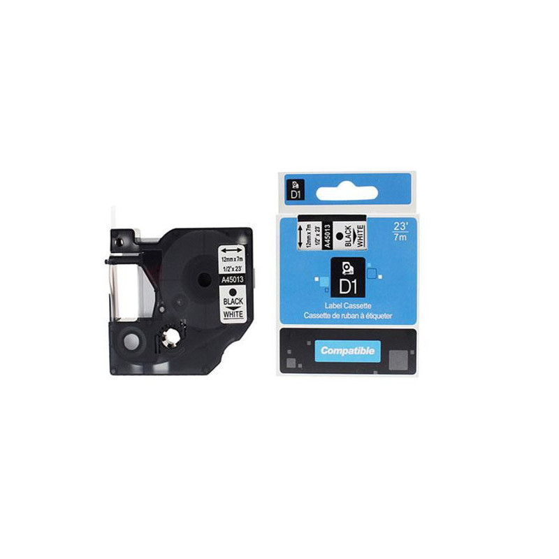 Etiquetas genéricas Dymo D1 45013 Negro / Blanco  Cinta rotuladora generica S0720530