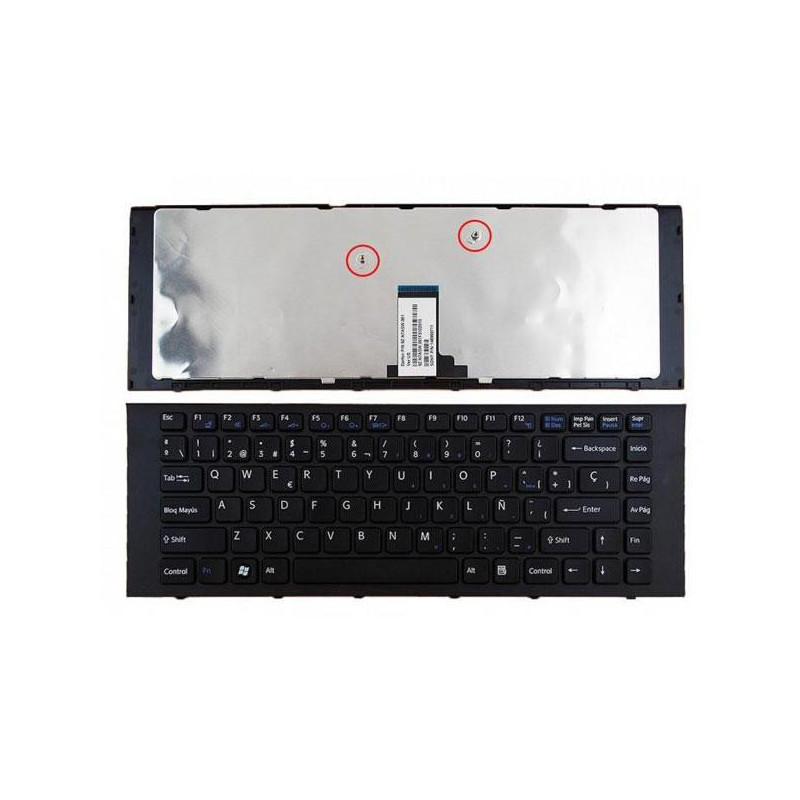 Teclado compatible para portátil SONY vpc-eg con marco  negro