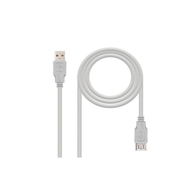 Cable prolongador USB 2.0  M/H  1.8 m / Beige / 10.01.0203