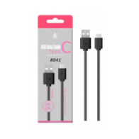 Cable datos USB 2.0 a Type-C / 1m / 2.4a / 8041 / Negro / One+