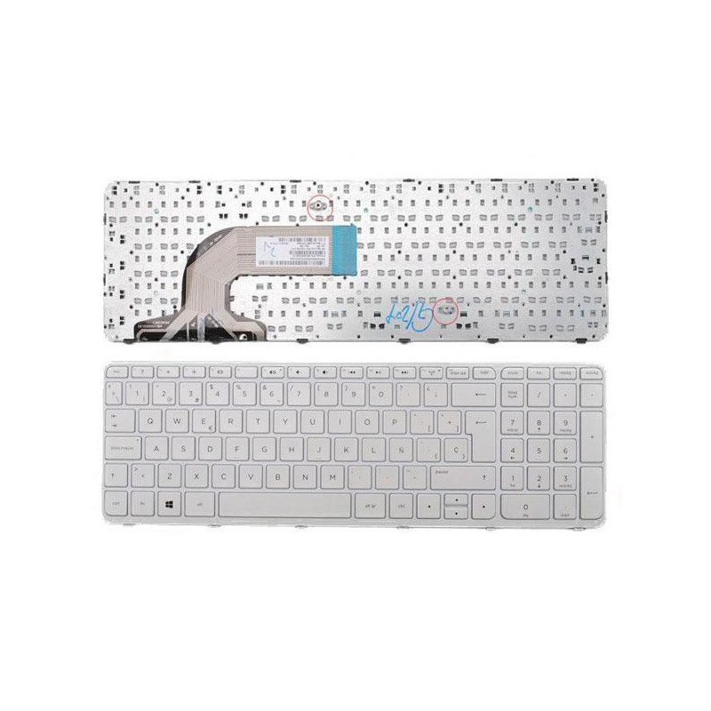 Teclado compatible para portátil HP Pavilion 15-e /15-n / 250 g3 / blanco flame win8 con marco