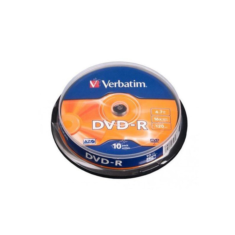 Dvd-R Verbatim 16x tarrina 10 uds DVDVER10 / 43523