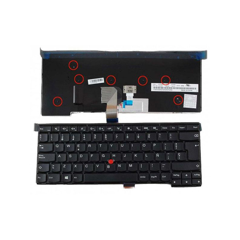 Teclado compatible para portátil LENOVO thinkpad t440 / t440p / t440s  negro con marco
