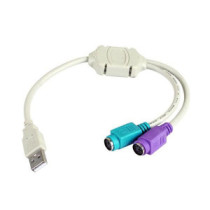 Cable adaptador USB a 2 entradas PS/2 Hembra / 3go / C101