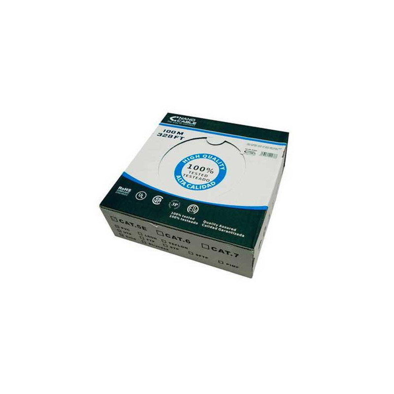 Bobina 305 metros exterior Cat.6 UTP rigido awg24 polietileno / negro / Nanocable / 10.20.0504-ext-bk