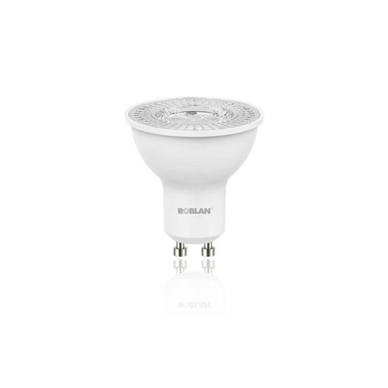 Bombilla LED dicroica Roblan gu10 / 4.5w / luz calida / 3000k / 380lm / 220-250v