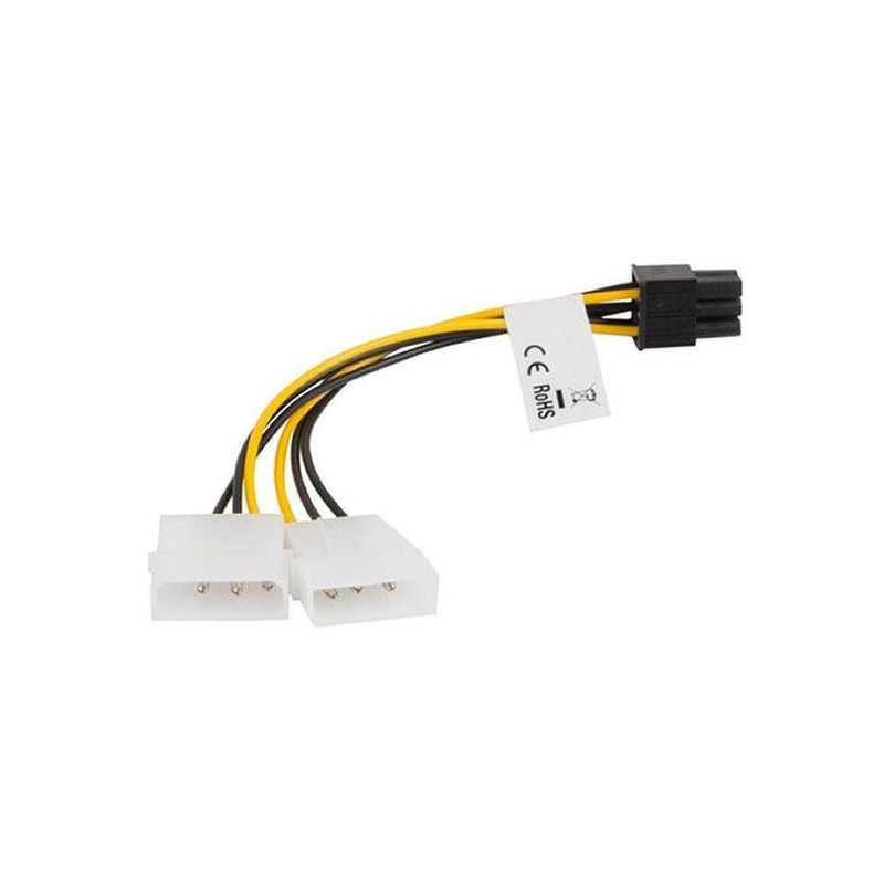 Cable alimentacion molex gráfica 2x5.25 a 6 pin pci-e Lanberg / CA-HD6P-10CU-0015