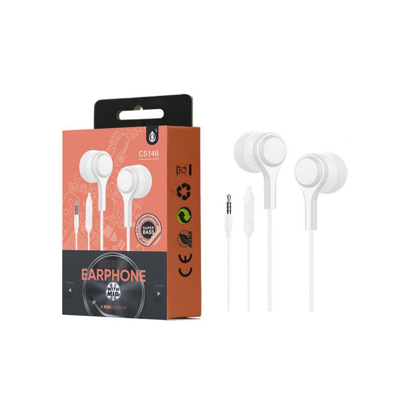 Auriculares + Microfono intrauditivos Lenoy C5146 Blanco One+