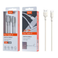 Cable datos USB 2.0 a Type-C / 1m / 5a / Carga rapida / Indicador de carga / TB1228 / Blanco  / Mtk