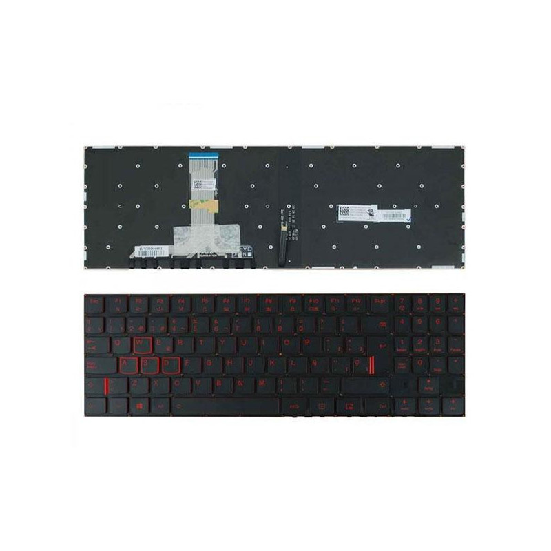 Teclado compatible para portátil LENOVO Y520 / Y530 / Y540 / R720 / R520-15ikb / Retroiluminado en rojo