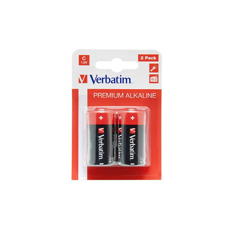 Pilas Verbatim Alcalinas Clase C / LR14 / 1.5v / Pack 2 uds / 049922-46