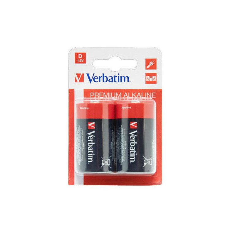 Pilas Verbatim Alcalinas D / LR20 / 1.5v / Pack 2 uds   49923
