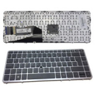 Teclado compatible para portátil HP Elitebook + Pointstick 745 / 750 / 755 / 840 / 850 g2 / Negro marco plata
