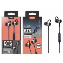 Auriculares con cable Bluetooth Deportivos CT700 / Manos Libres / Controles cable / Oro / Mtk
