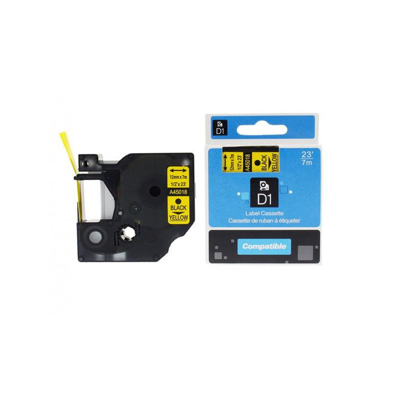 Etiquetas genéricas Dymo D1 45018 Negro-Amarillo Cinta rotuladora generica S0720580