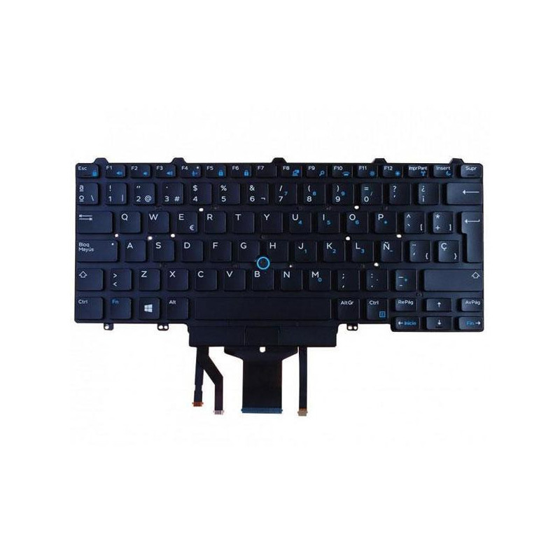 Teclado compatible para portátil DELL Latitude E7250 / E7450 / E5450 / Retroiluminado + Pointstick