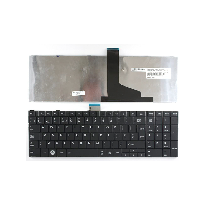 Teclado para portátil Ocasión Toshiba c850/c855/c870/l850/l855 negro sin marco inglés + pegatina castellano