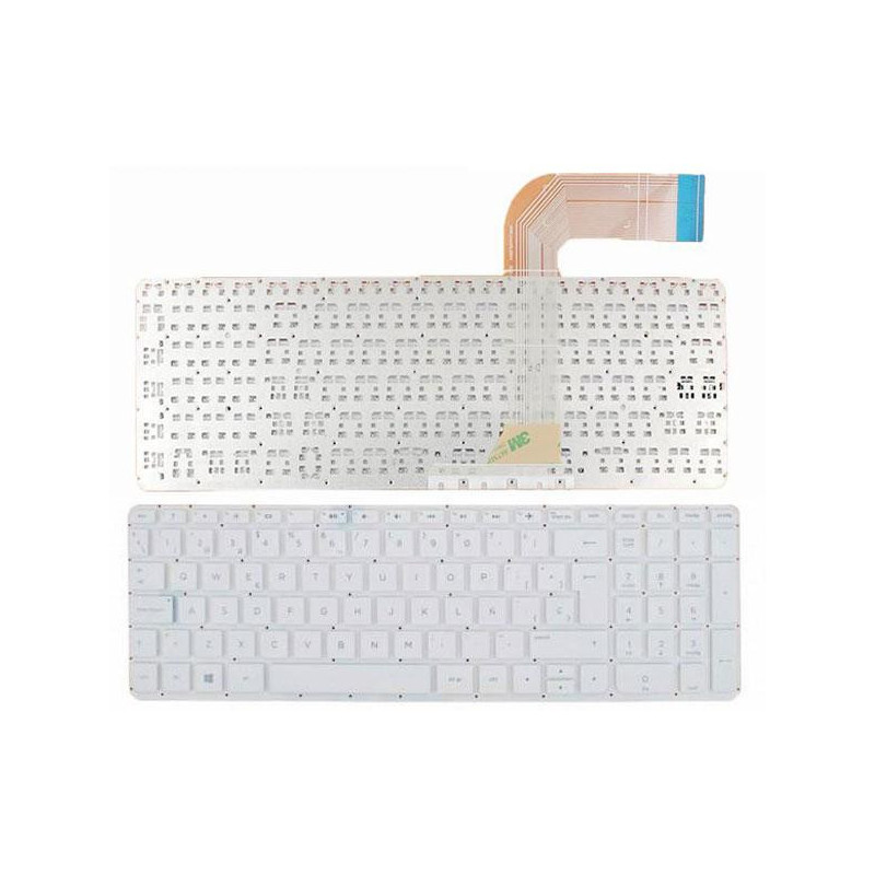 Teclado compatible para portátil HP Pavilion 15-p / 17-f / Blanco sin marco