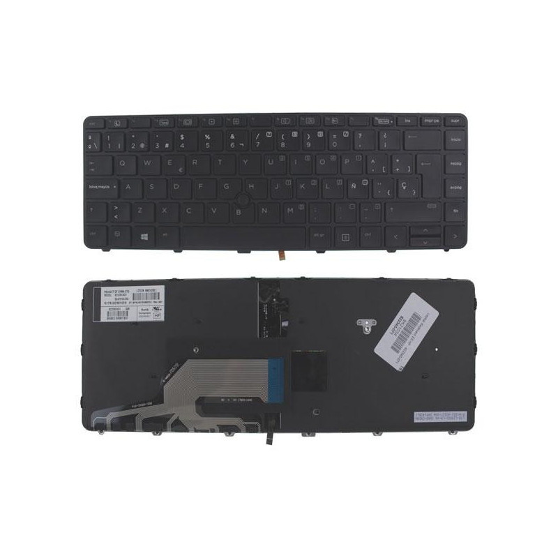 Teclado compatible para portátil HP Probook 430 G3 / 440 G3 Retroiluminado + Poinstick / 822338-bg1