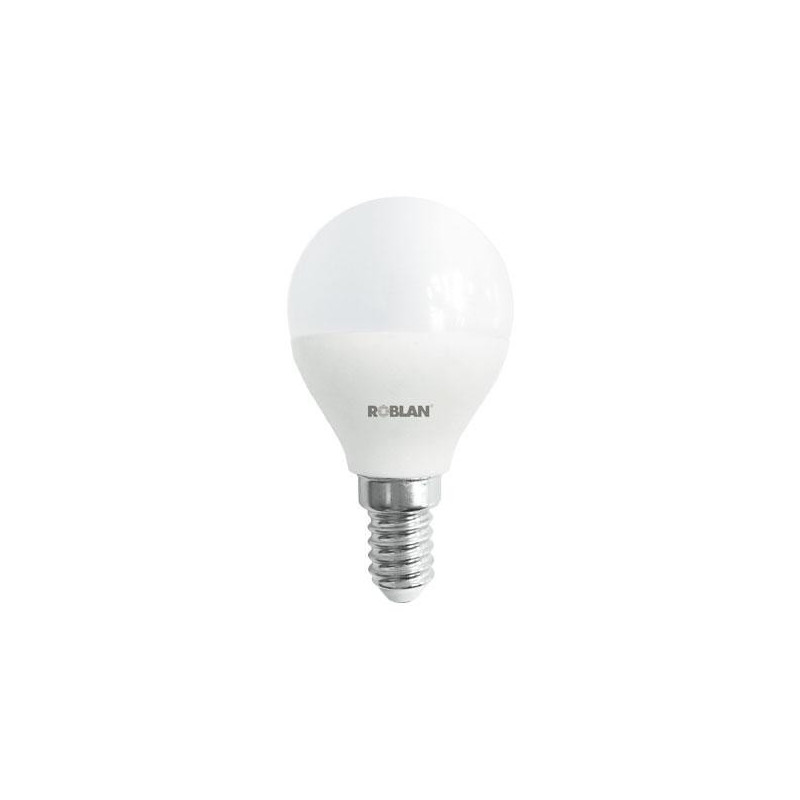 Bombilla LED Roblan e14 esferica / A+ / 5w / Calida / 3000k / 420lm / 220-240v LEDA1505E14C