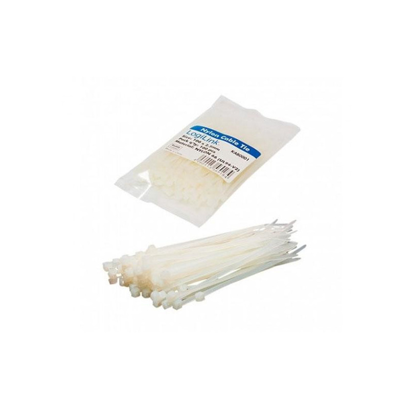 Brida Logilink 100x2.5mm Blanco / Bolsa 100 uds