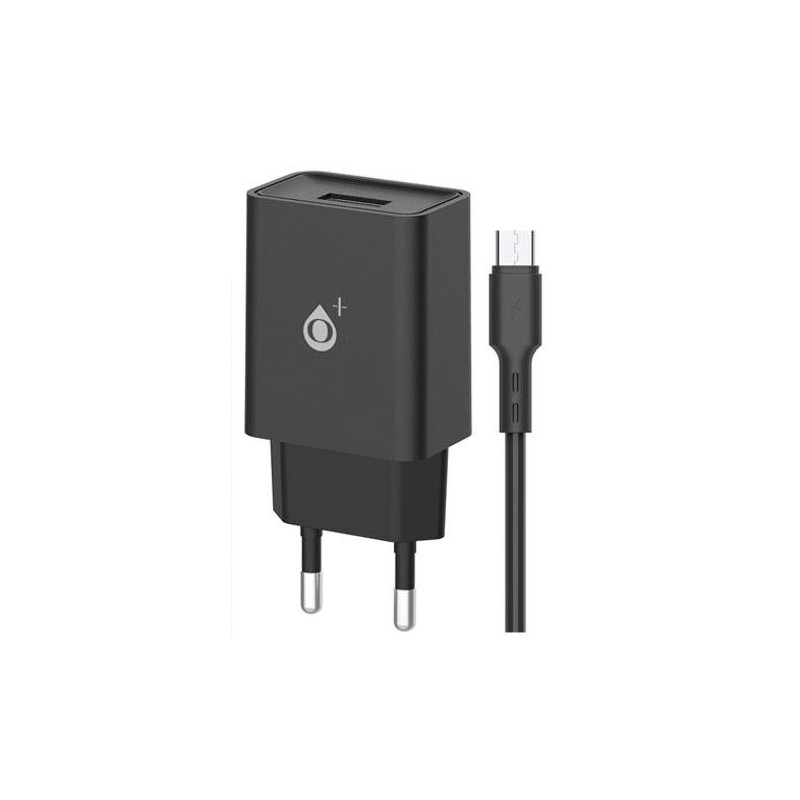 Cargador de red Usb + Cable Microusb / 12w / Negro / Basic Wilson / A6173 One+