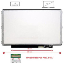 Pantalla compatible para portátil LED 12.5\ SLIM 30 Pines HD Brackets laterales"