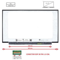 Pantalla compatible para portátil LED 13.3\ SLIM 30 Pines HD Sin Brackets Ancho 300 mm"