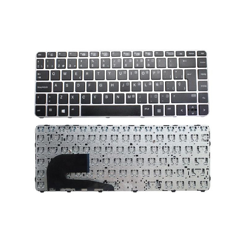 Teclado compatible para portátil HP Elitebook 745 G3 / 745 G4 / 840 G3 / 840 G4 / 848 G4 / Negro marco plata