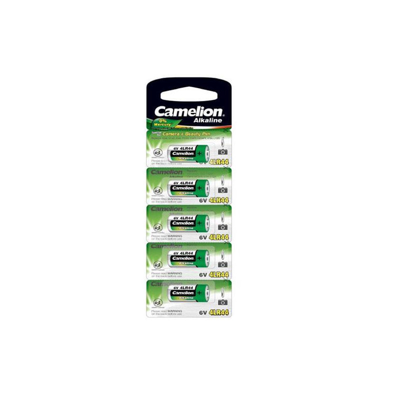 Pila boton Alcalina 4LR44 Camelion / 6v / 0% Mercurio ( 5 Uds)