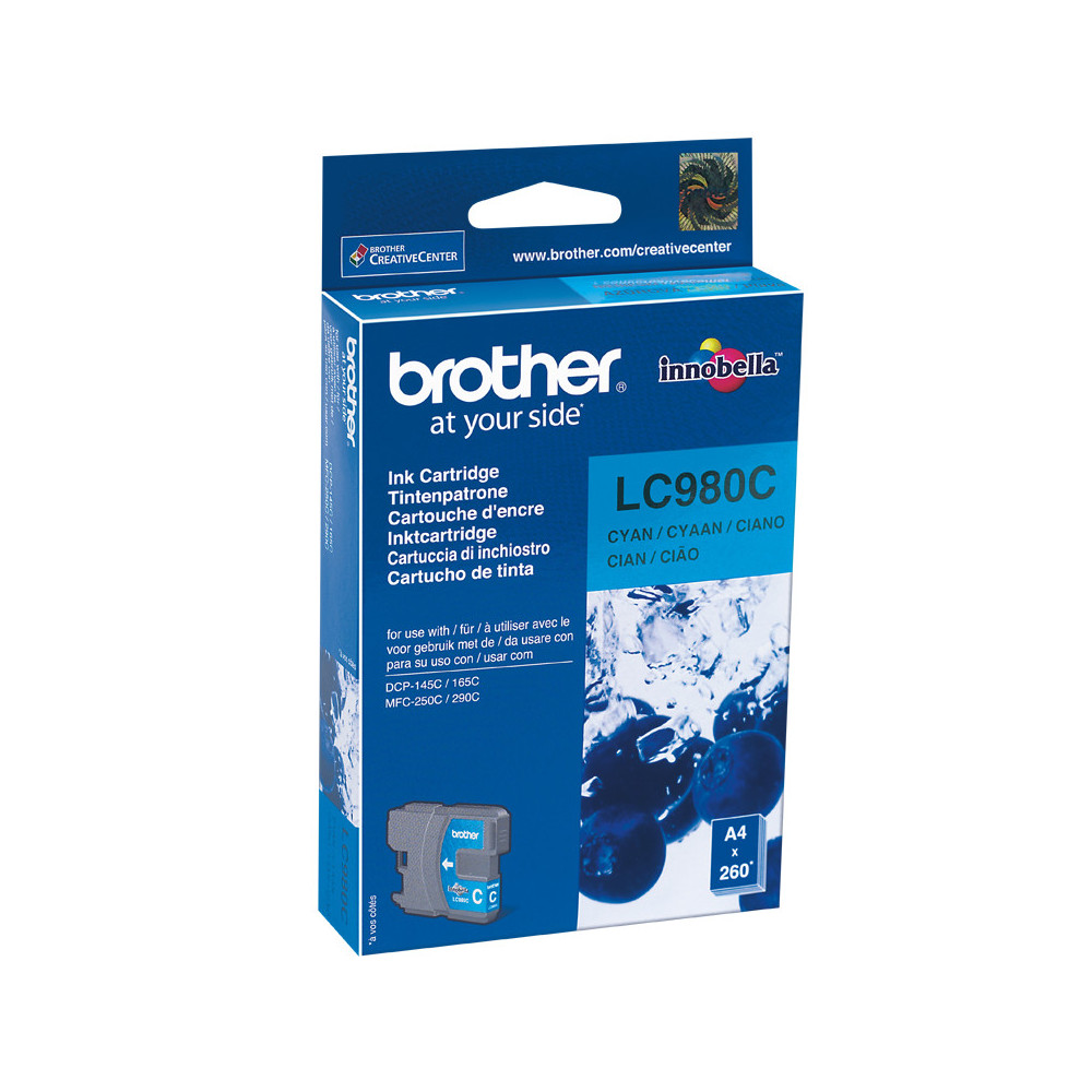 Tinta original brother lc980c cian 4.8ml